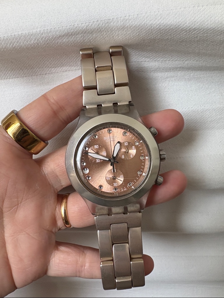 Swatch Womens Watch With Rose Gold Dial